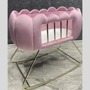 BABY CRADLE CHESTER VELVET TUFTED BASSINET - myhomestore.com.pk