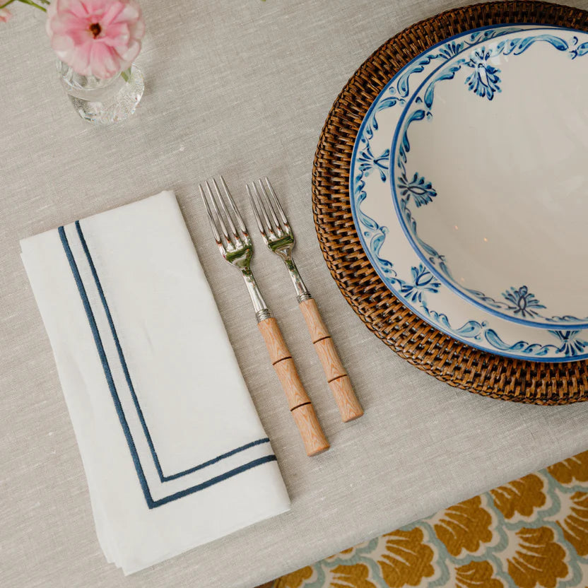 Embroidery With Baratta Stitch Napkins 2 Line (Pack of 6)