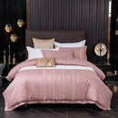 Vertical Ribbon & Lace Duvet Set - myhomestore.com.pk