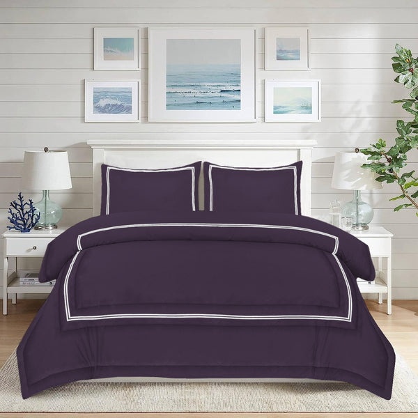 Baratta Comforter Set (Purple with White Bratta Stitch)