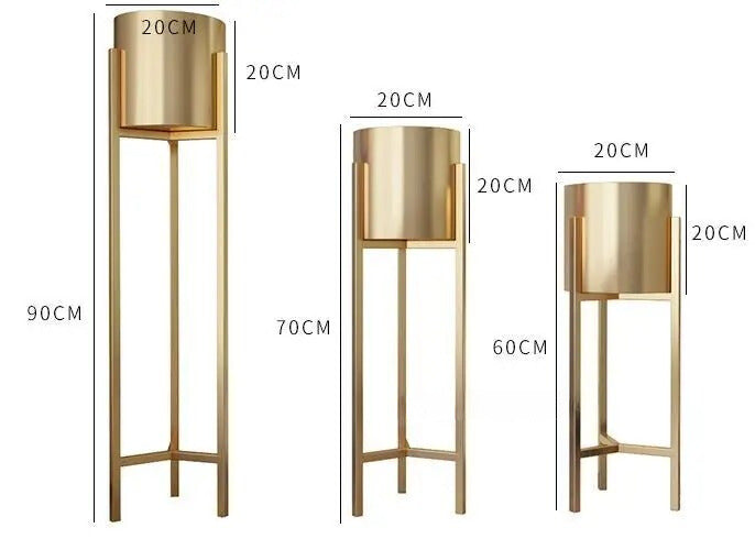 Simple Golden Flower Pot Stand (pack of 3)