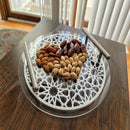 Islamic Pattern Wooden Sweets Tray With Acrylic Top - Gold/Silver - myhomestore.com.pk