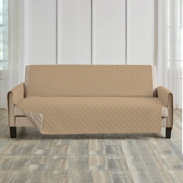Pinsonic Quilted Sofa Cover ( Beige )