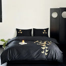 Golden Butterfly Embroidery Duvet Set - myhomestore.com.pk