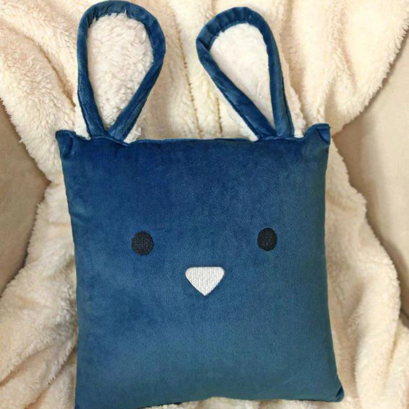 Honey Bunny Baby Cushion Silver Blue