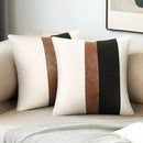 Leather Ticking Stripe Cushion - myhomestore.com.pk