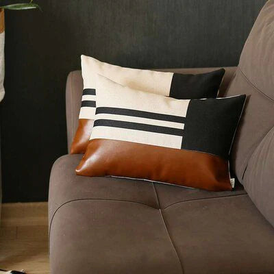 Cushion with Leather Work
