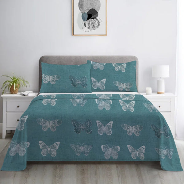 Butterfly's Printed Bedsheet (3 pcs)