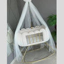 BABY CRADLE CHESTER VELVET TUFTED BASSINET - myhomestore.com.pk