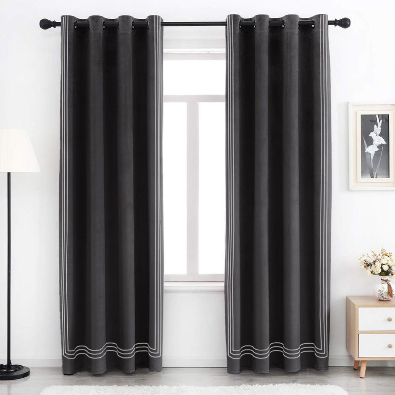 Premium Velvet Curtain With Baratta Embroidery