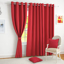 Plain Dyed Eyelet Curtains with linning (Red) - myhomestore.com.pk
