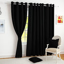 Plain Dyed Eyelet Curtains with linning ( Black) - myhomestore.com.pk