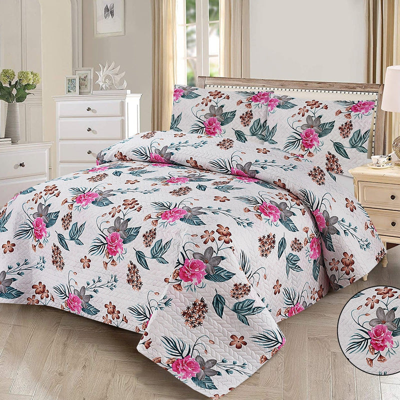Printed Bedspread White