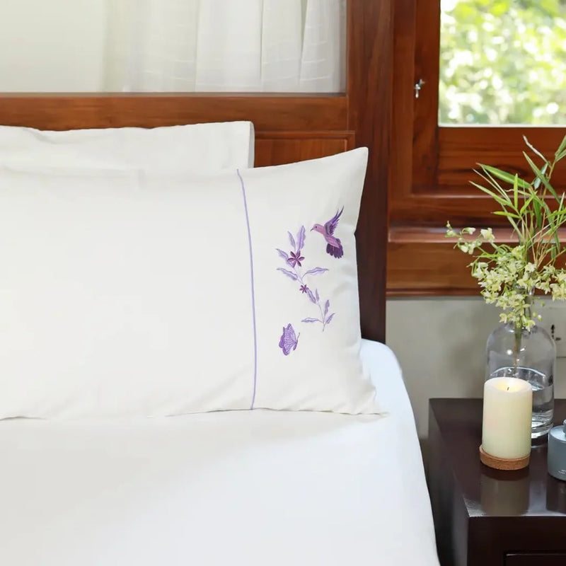 Birds of Paradise Embroidered Bedsheet