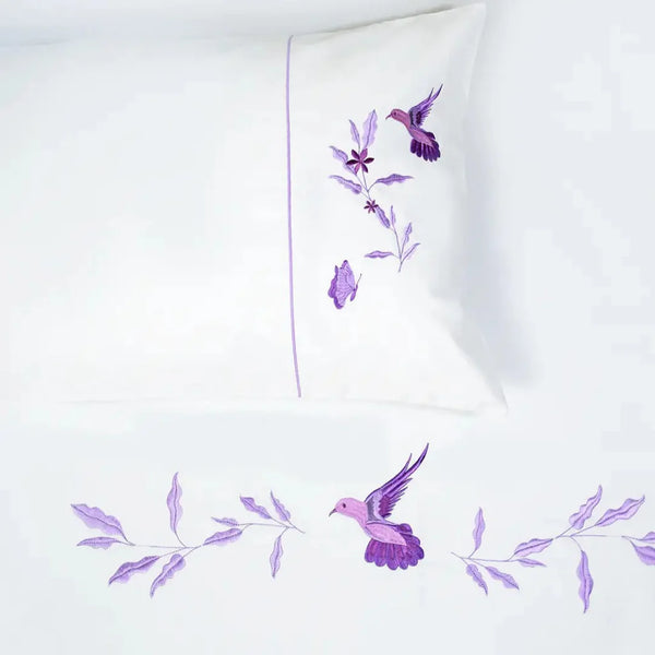 Birds of Paradise Embroidered Bedsheet
