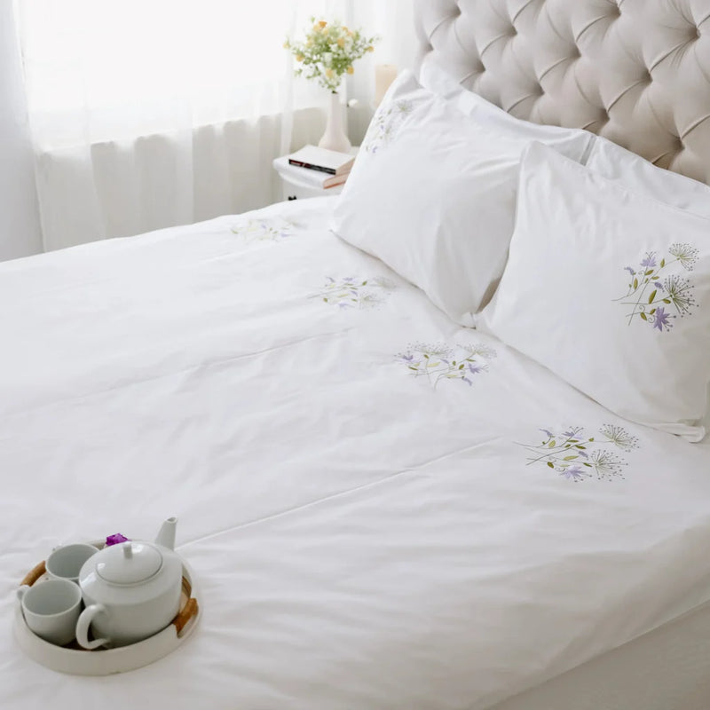 Dandelion Embroidered Bed Sheet