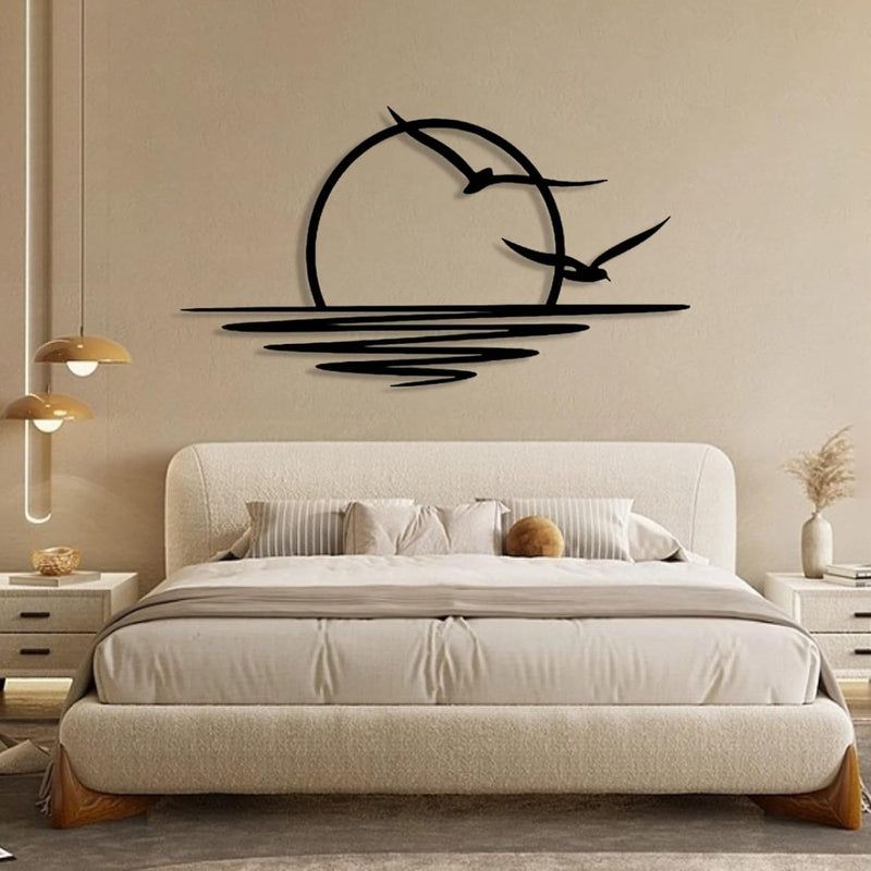 Tassety Sunrise Metal Wall Art | Modern Boho Sun Decor for Home & Office