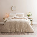 Leafy Pattern Velvet Bedspread | Elegant Bedroom Decor