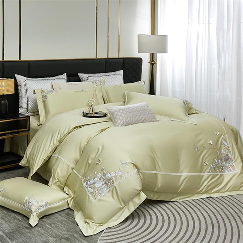 Lemon Bloom Embroidery Duvet Set