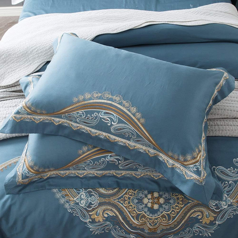 Navy Stitch Embroidery Duvet Set