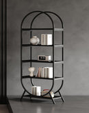 Freestanding Bookcase with Metal Frame In Black