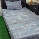 Elegant Script Grey  Bed-sheet  For Kids