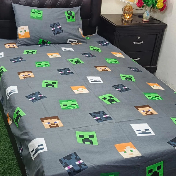 Minecraft Themed Kids Bed Sheet.