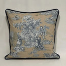 Luxury Print Cushion Cover with Black Piping