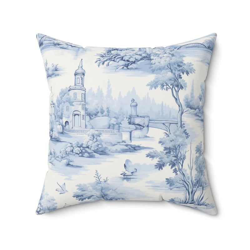 Light Blue Toile Print Cushion – Timeless Home Accent