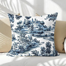 Charming Blue Toile Cushion Cover