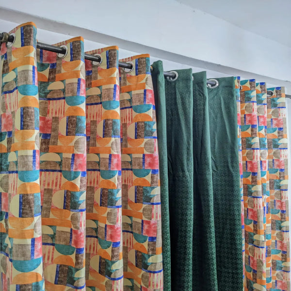 Tropical Haven Cotton Duck Window Curtains