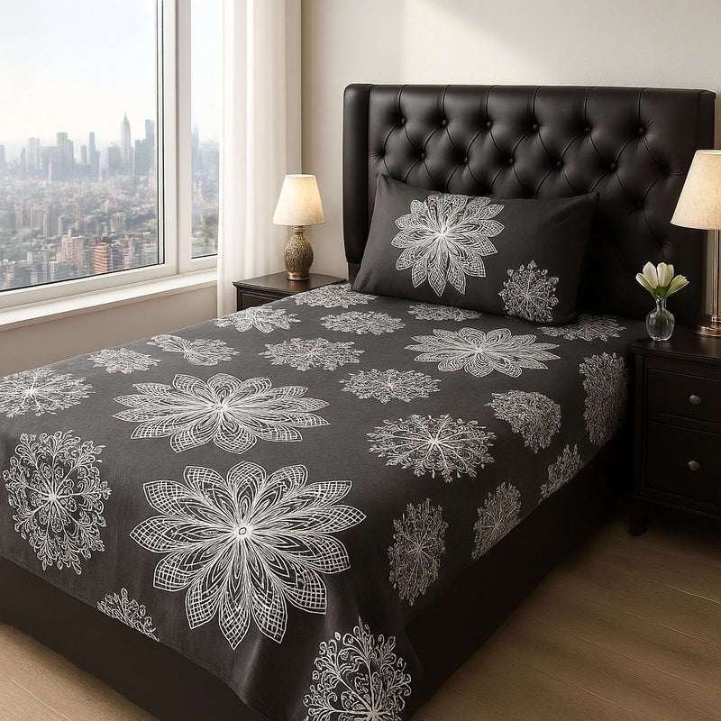 Snow Flower Pattern Bed Sheet
