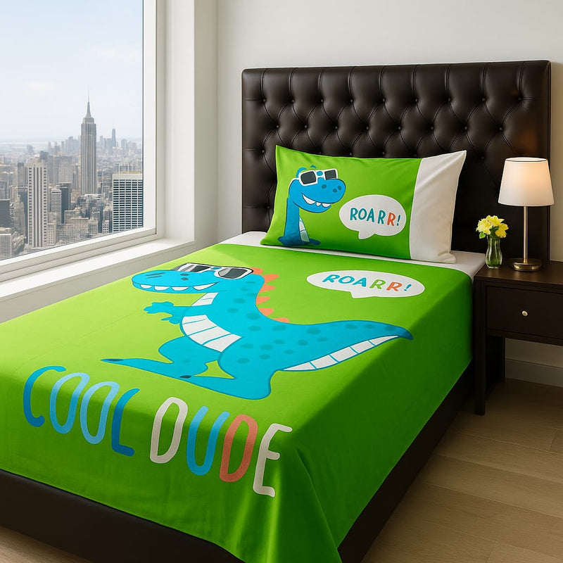 Kids Cartoon Bed-sheet Dinosaur