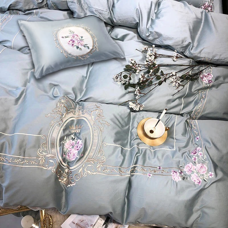 Royal Rose French Style Embroidery Duvet Set