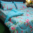 Aqua Blossom Comforter Set – Fresh & Bright Bedroom Look