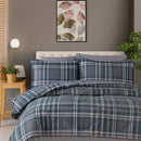 Blue Checked Comforter Set