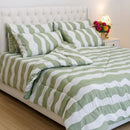 Premium Green Stripe Comforter Set – Cozy Quilt + Pillowcases