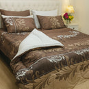 Modern Brown Floral Quilt Set – Cozy Bedroom Style