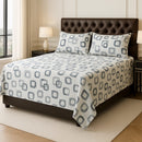 Elegant Grey Square Pattern Bed Sheet