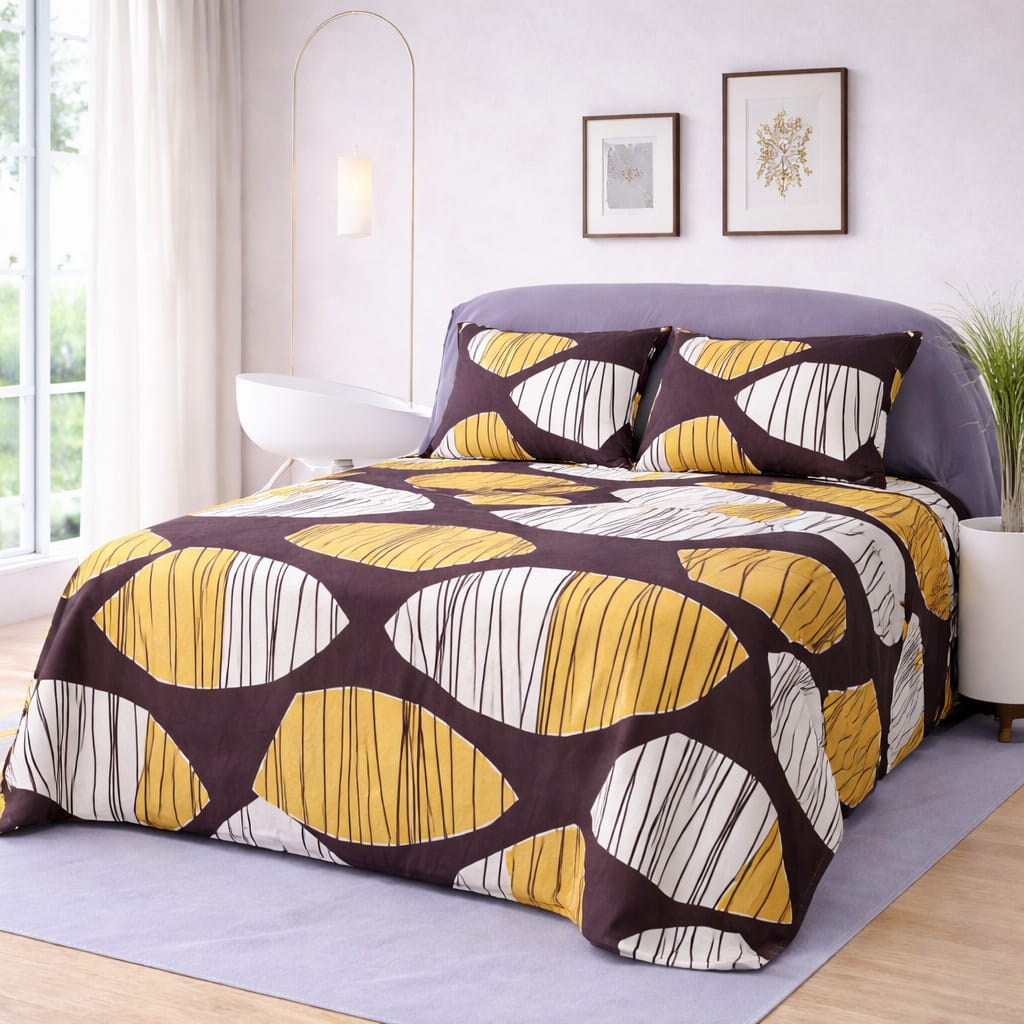 Autumn Glow Printed Bedsheet  – King Size Bedding