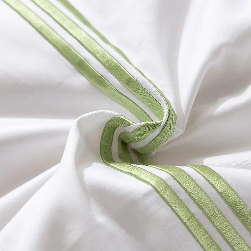 New Embroidered Luxury Baratta Stitch Tetra Line Duvet Set