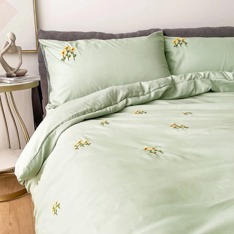 Sunflower Embroidered Bedsheet