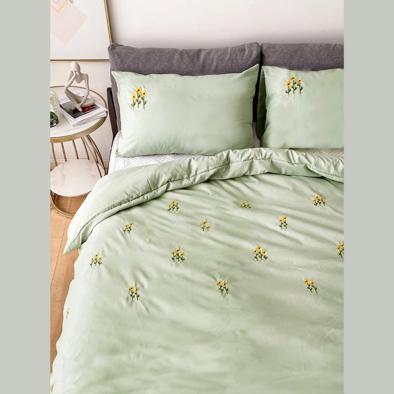 Sunflower Embroidered Bedsheet