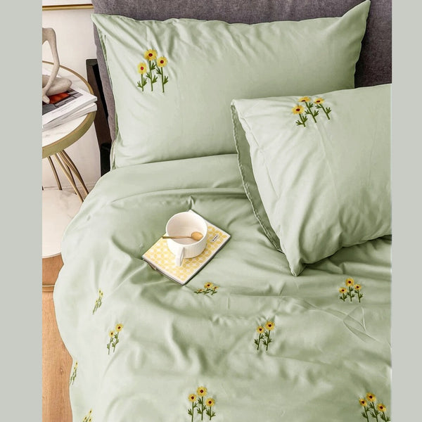 Sunflower Embroidered Bedsheet
