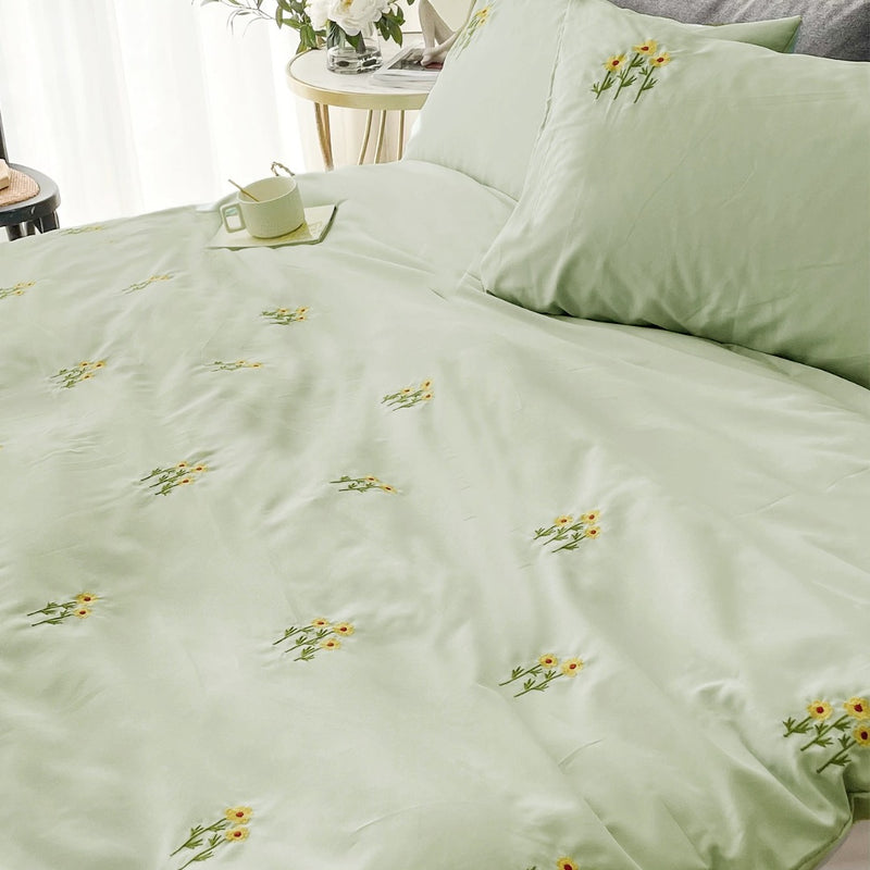 Sunflower Embroidered Bedsheet