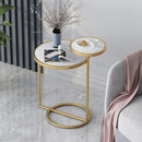 Modern Metal 2-Tiered Double Tray Side Table