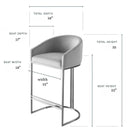 Dakota Champagne Velvet & Metal Barstool - myhomestore.com.pk