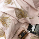 Cotton Satin Flower Embroidery Duvet Set - myhomestore.com.pk