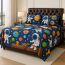 Astronaut & Planets Bedsheet (3pcs) - myhomestore.com.pk