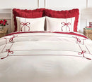 Aubree Bow Embroidery Duvet Set– Elegant & Timeless Bedding - myhomestore.com.pk